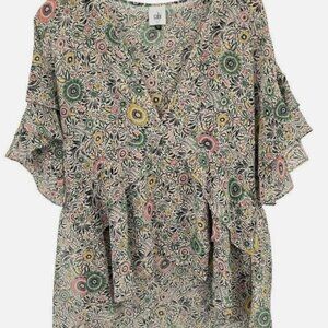 CAbi Poet Folklore Floral Flutter Blouse and Tank Top Set Tank Size Large